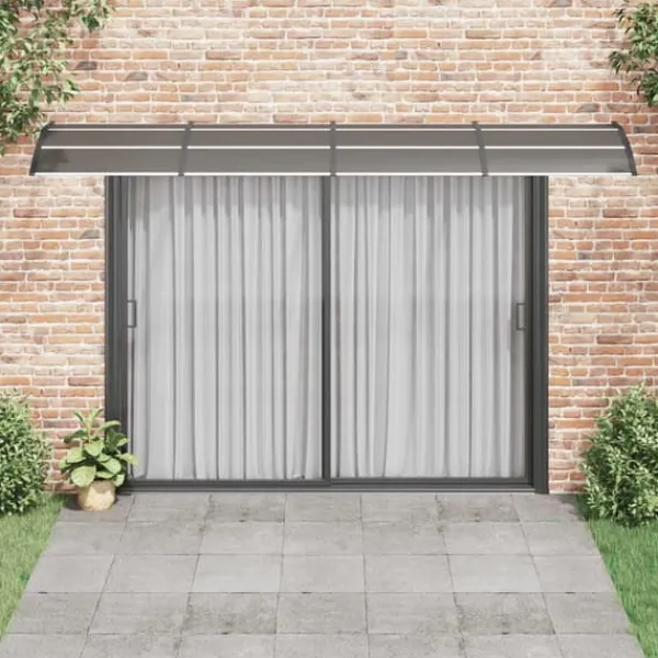 Outlet Dørbaldakin i polycarbonat - Beskyt din dør mod vejr | Størrelse: 400x75 cm | Farve: Sort Buer, Spalier, Lysthuse Uden Tag