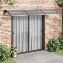 Dørbaldakin i polycarbonat - Slidstærk beskyttelse til dør | Størrelse: 300x100 cm | Farve: Sort Buer, Spalier, Lysthuse Uden Tag
