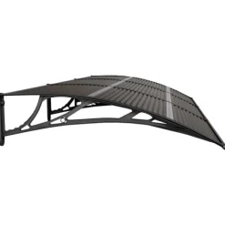 Dørbaldakin i polycarbonat - Slidstærk beskyttelse til dør | Størrelse: 300x100 cm | Farve: Sort Buer, Spalier, Lysthuse Uden Tag
