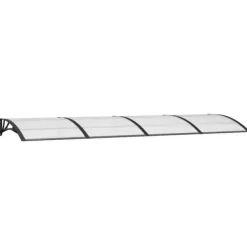 Skure, Garager & Carports^Dørbaldakin i polycarbonat - Beskyt din dør mod vejr | Størrelse: 350x100 cm | Farve: Sort