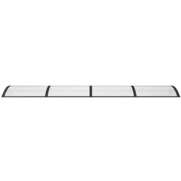 Skure, Garager & Carports^Dørbaldakin i polycarbonat - Beskyt din dør mod vejr | Størrelse: 350x100 cm | Farve: Sort