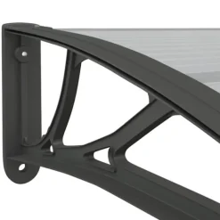 Skure, Garager & Carports^Dørbaldakin i polycarbonat - Beskyt din dør mod vejr | Størrelse: 350x100 cm | Farve: Sort