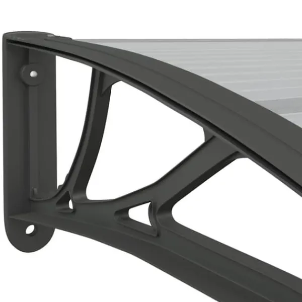 Skure, Garager & Carports^Dørbaldakin i polycarbonat - Beskyt din dør mod vejr | Størrelse: 350x100 cm | Farve: Sort
