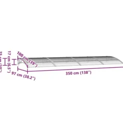 Skure, Garager & Carports^Dørbaldakin i polycarbonat - Beskyt din dør mod vejr | Størrelse: 350x100 cm | Farve: Sort