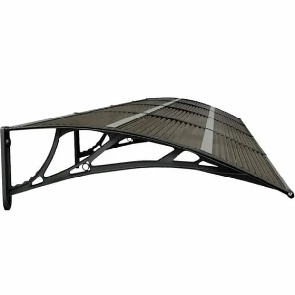 Clearance Dørbaldakin i polycarbonat - Vejrbestandig beskyttelse | Størrelse: 350x75 cm | Farve: Sort Telte & Lysthuse