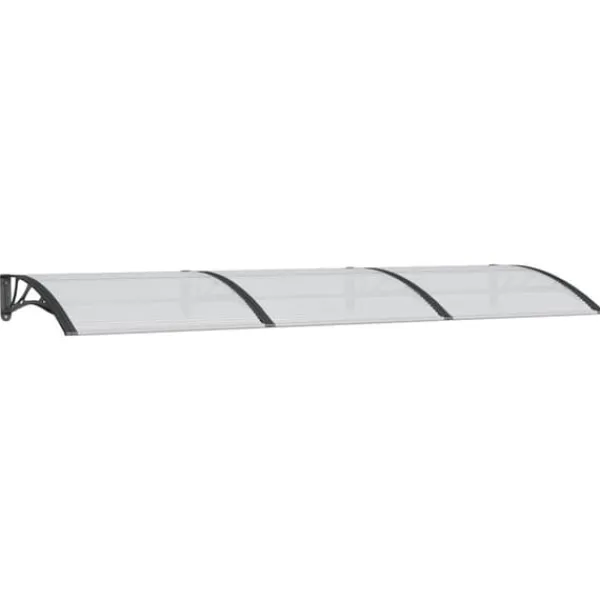 Buer, Spalier, Lysthuse Uden Tag^Dørbaldakin i polycarbonat - Vejrbestandig og robust konstruktion | Størrelse: 300x100 cm | Farve: Sort