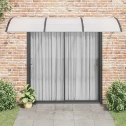 Buer, Spalier, Lysthuse Uden Tag^Dørbaldakin i polycarbonat - Vejrbestandig og robust konstruktion | Størrelse: 300x100 cm | Farve: Sort