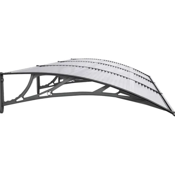 Buer, Spalier, Lysthuse Uden Tag^Dørbaldakin i polycarbonat - Vejrbestandig og robust konstruktion | Størrelse: 300x100 cm | Farve: Sort