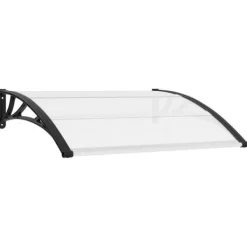 Telte & Lysthuse^Dørbaldakin i polycarbonat - Vejrbestandig dørudhæng | Størrelse: 120x75 cm | Farve: Sort & Transparent