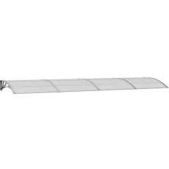Skure, Garager & Carports^Dørbaldakin i polycarbonat - Beskyttelse mod vejr | Størrelse: 400x100 cm | Farve: Grå