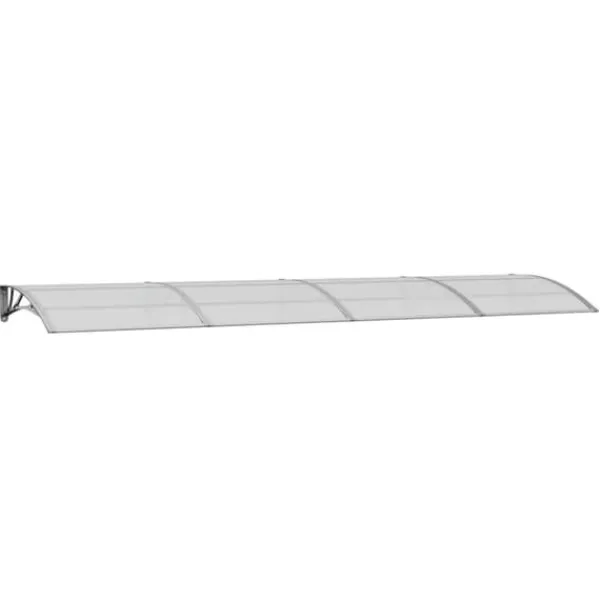 Skure, Garager & Carports^Dørbaldakin i polycarbonat - Beskyttelse mod vejr | Størrelse: 400x100 cm | Farve: Grå