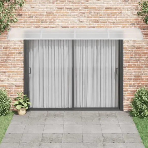 Skure, Garager & Carports^Dørbaldakin i polycarbonat - Beskyttelse mod vejr | Størrelse: 400x100 cm | Farve: Grå