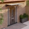 Discount Dørbaldakin til beskyttelse mod vejr - Polycarbonat, Sort & Transparent | Størrelse: 199x90 cm Buer, Spalier, Lysthuse Uden Tag