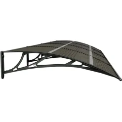 Skure, Garager & Carports^Dørbaldakin 400x100 cm - Polycarbonat | Farve: Sort | Størrelse: 400x100 cm