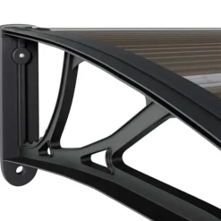 Skure, Garager & Carports^Dørbaldakin 400x100 cm - Polycarbonat | Farve: Sort | Størrelse: 400x100 cm