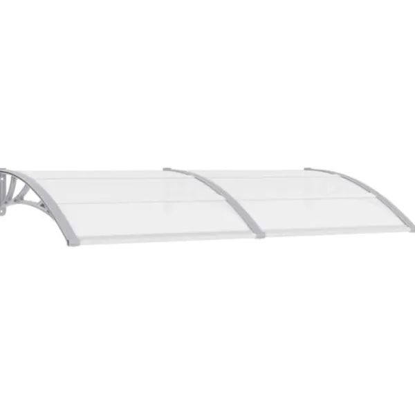 Buer, Spalier, Lysthuse Uden Tag^Dørbaldakin 200x75 cm - Vejrbestandig og holdbar | Farve: Grå/Transparent | Størrelse: 200x75 cm
