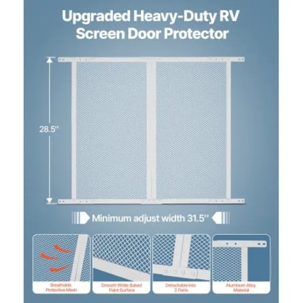 New Dørbeskytter til skærm, 80x72,4x1 cm, Hvid, Aluminium Insektmiddel & Dyreafvisende Middel