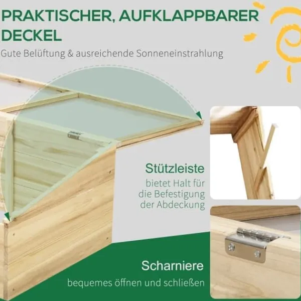 Discount Drivbænk i gran 100x50x35 cm, PC-plade, natur – drivhus/plantelåda Plantningsbænke