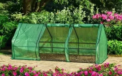 Clearance DRIVHUS 240*90*90 CM, PE-FOLIE 135G, METALKONSTRUKTION - T N15-912 Drivhus