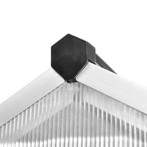 Drivhus^Drivhus 3,46 m² - Forstærket aluminium med polykarbonat | Farve: Aluminium | Størrelse: 3,46 m²