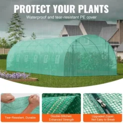 Drivhus^Drivhus, Gå-ind Tunnel, 890x295x198 cm, Grøn, Stålramme