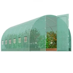 Clearance Drivhus, Gå-ind Tunnel, 590x295x225 cm, Grøn, Stålramme Drivhus