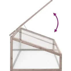 Drivhus i grantræ til planter og urter - 110x58,5x39 cm | Farve: Grå Drivhus