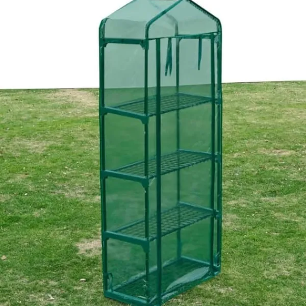 Outlet Drivhus med 4 hylder - Stærk og UV-modstandsdygtig | Størrelse: 69x32x160 cm Drivhus