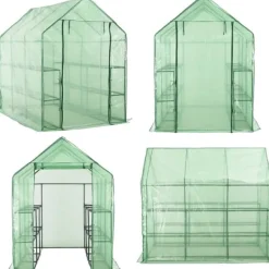 Drivhus^Drivhus med 12 hylder 143 x 214 x 196 cm stål - Drivhus - Drivhuse - Home & Living