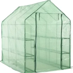 Drivhus^Drivhus med 12 hylder 143 x 214 x 196 cm stål - Drivhus - Drivhuse - Home & Living
