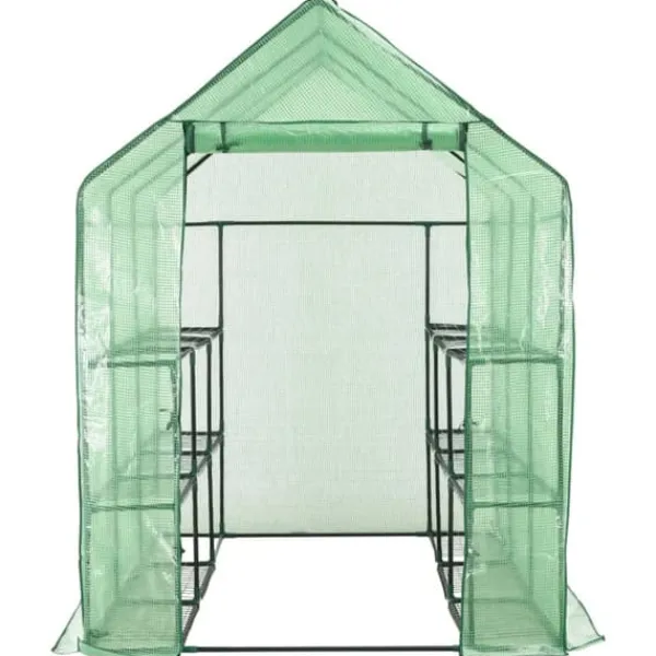 Drivhus^Drivhus med 12 hylder 143 x 214 x 196 cm stål - Drivhus - Drivhuse - Home & Living