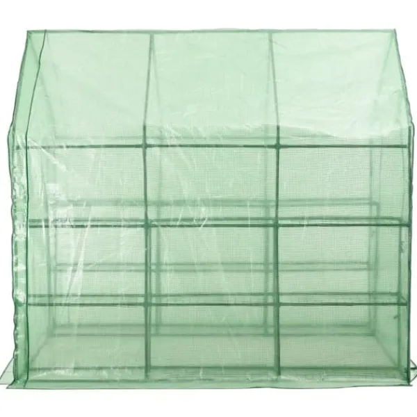 Drivhus^Drivhus med 12 hylder 143 x 214 x 196 cm stål - Drivhus - Drivhuse - Home & Living
