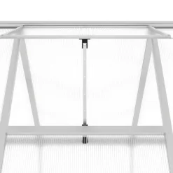 Drivhus^Drivhus med aluminiumfundamentramme - Vejrbestandig | Størrelse: 445x169x195 cm | Farve: Sølv