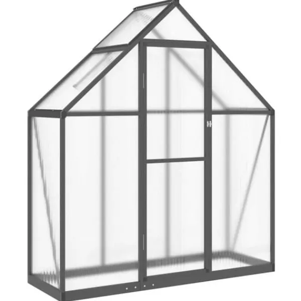 Drivhus^Drivhus med aluminiumramme - Vejrbestandig, UV-resistent | Størrelse: 169x58x195 cm | Farve: Antracitgrå