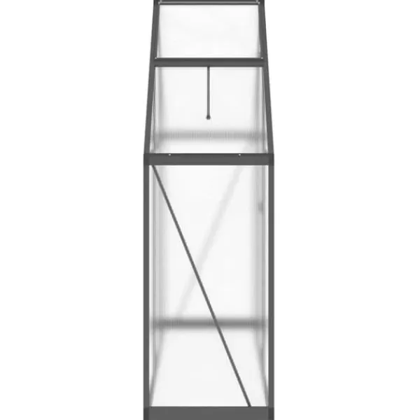 Drivhus^Drivhus med aluminiumramme - Vejrbestandig, UV-resistent | Størrelse: 169x58x195 cm | Farve: Antracitgrå