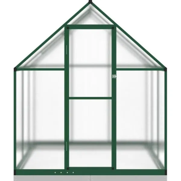 Drivhus^Drivhus med aluminiumstel og fundamentramme | Størrelse: 169x169x202 cm | Farve: Grøn