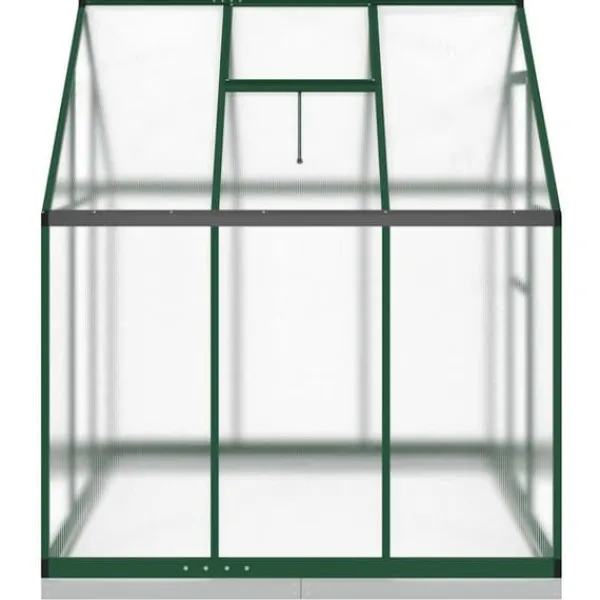 Drivhus^Drivhus med aluminiumstel og fundamentramme | Størrelse: 169x169x202 cm | Farve: Grøn