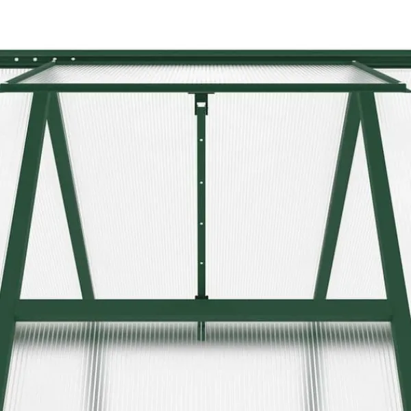Drivhus^Drivhus med aluminiumstel og fundamentramme | Størrelse: 169x169x202 cm | Farve: Grøn