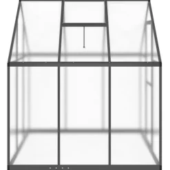 Outlet Drivhus med fundamentramme - Aluminium antracitgrå | 169x169x195 cm Drivhus