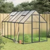 Drivhus^Drivhus med fundamentramme - Vejrbestandigt aluminium | Størrelse: 334x169x195 cm | Farve: Antracitgrå