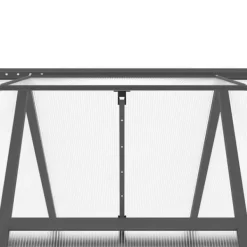 Drivhus^Drivhus med fundamentramme - Vejrbestandigt aluminium | Størrelse: 334x169x195 cm | Farve: Antracitgrå