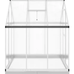 Drivhus^Drivhus med fundamentramme i aluminium - 169x169x202 cm | Farve: Sølv