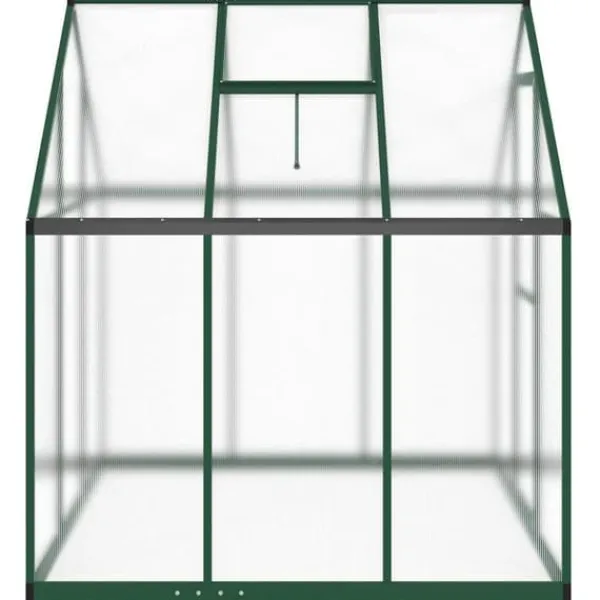 Sale Drivhus med fundamentramme i aluminium - Vejrbestandigt | Størrelse: 169x169x195 cm | Farve: Grøn Drivhus