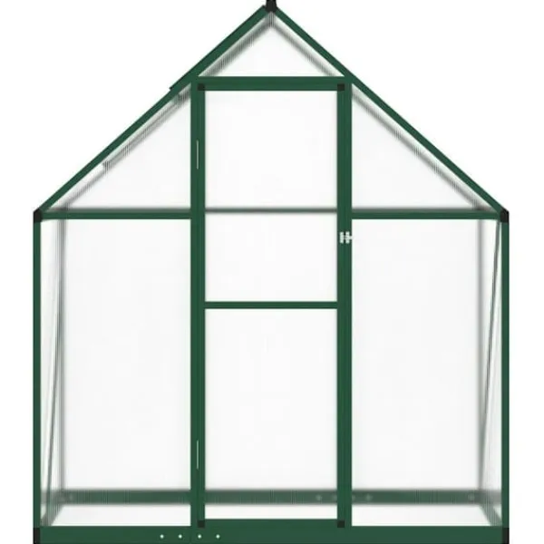 Outlet Drivhus med fundamentramme - Aluminium | Størrelse: 169x58x195 cm | Farve: Grøn Drivhus