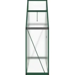 Outlet Drivhus med fundamentramme - Aluminium | Størrelse: 169x58x195 cm | Farve: Grøn Drivhus