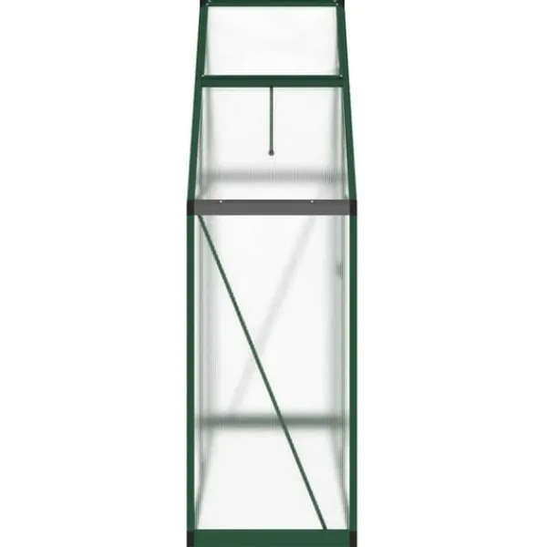 Outlet Drivhus med fundamentramme - Aluminium | Størrelse: 169x58x195 cm | Farve: Grøn Drivhus