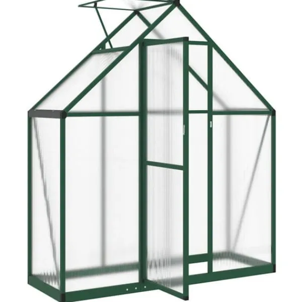 Outlet Drivhus med fundamentramme - Aluminium | Størrelse: 169x58x195 cm | Farve: Grøn Drivhus