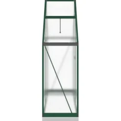 Drivhus^Drivhus med fundamentramme - Vejrbestandig aluminium | Størrelse: 169x58x202 cm | Farve: Grøn