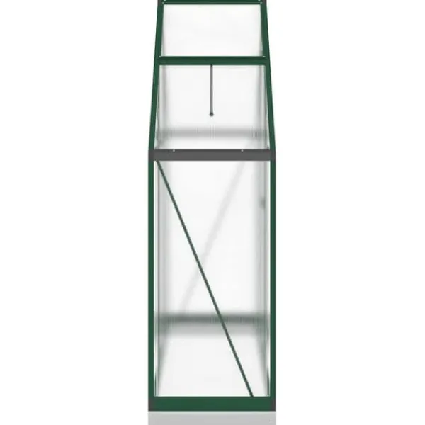 Drivhus^Drivhus med fundamentramme - Vejrbestandig aluminium | Størrelse: 169x58x202 cm | Farve: Grøn