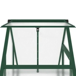 Drivhus^Drivhus med fundamentramme - Vejrbestandig aluminium | Størrelse: 169x58x202 cm | Farve: Grøn
